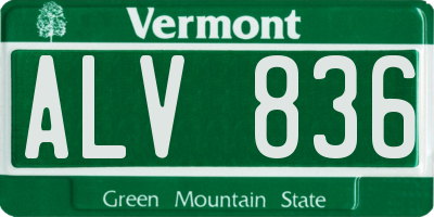 VT license plate ALV836
