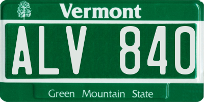 VT license plate ALV840