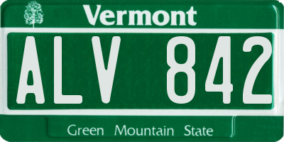 VT license plate ALV842