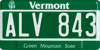 VT license plate ALV843