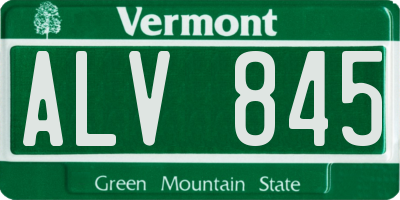 VT license plate ALV845
