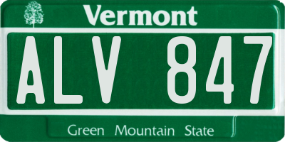 VT license plate ALV847