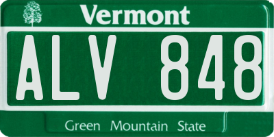 VT license plate ALV848