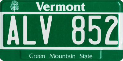 VT license plate ALV852