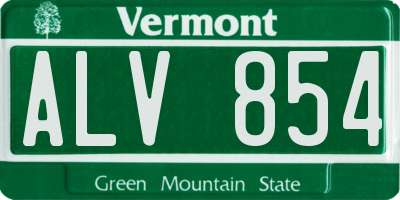 VT license plate ALV854