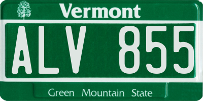 VT license plate ALV855