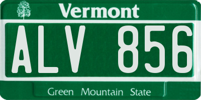VT license plate ALV856