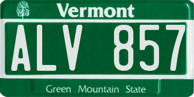 VT license plate ALV857