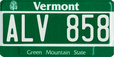 VT license plate ALV858