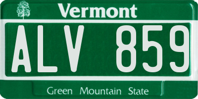 VT license plate ALV859
