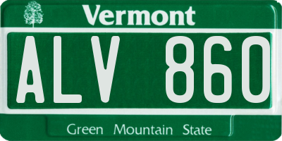 VT license plate ALV860