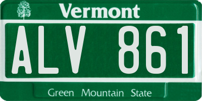 VT license plate ALV861