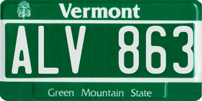 VT license plate ALV863