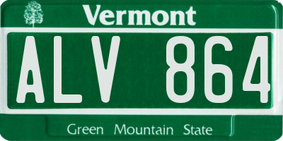 VT license plate ALV864