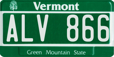 VT license plate ALV866