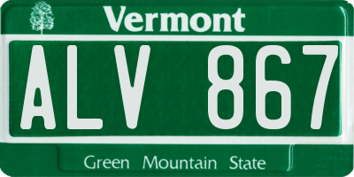 VT license plate ALV867