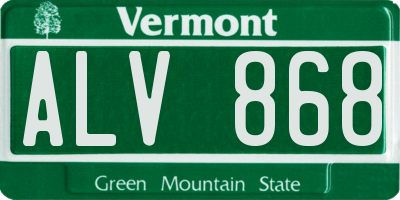 VT license plate ALV868