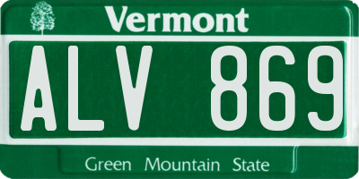 VT license plate ALV869