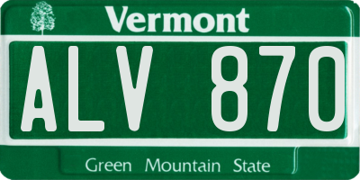 VT license plate ALV870