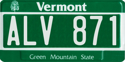 VT license plate ALV871