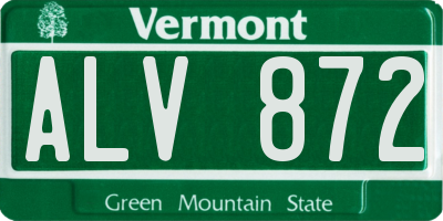VT license plate ALV872