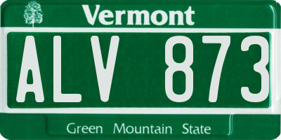 VT license plate ALV873