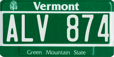VT license plate ALV874