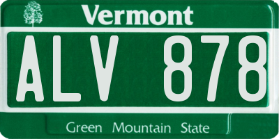 VT license plate ALV878