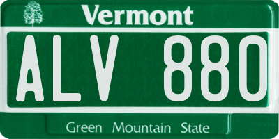 VT license plate ALV880