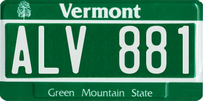 VT license plate ALV881