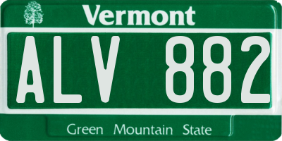 VT license plate ALV882