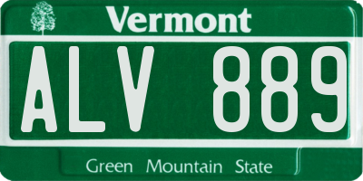 VT license plate ALV889