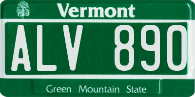 VT license plate ALV890