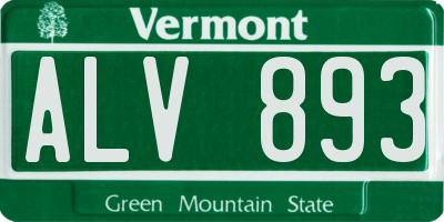 VT license plate ALV893