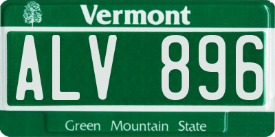 VT license plate ALV896