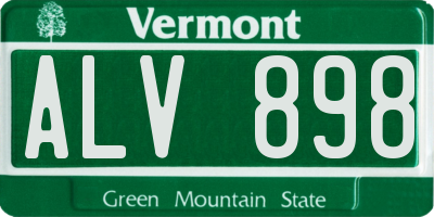 VT license plate ALV898
