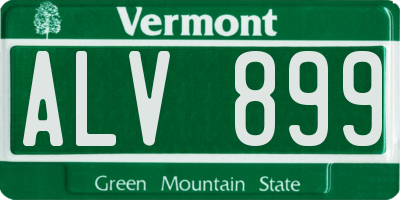 VT license plate ALV899