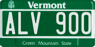 VT license plate ALV900
