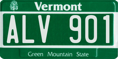 VT license plate ALV901