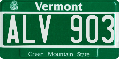 VT license plate ALV903