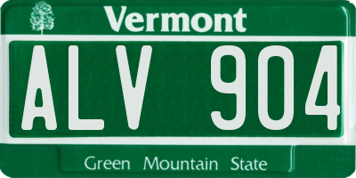 VT license plate ALV904