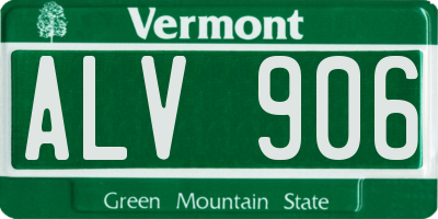 VT license plate ALV906