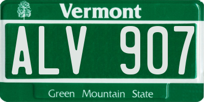 VT license plate ALV907