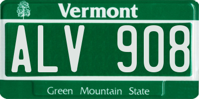 VT license plate ALV908