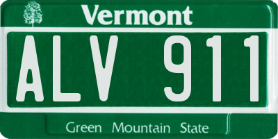 VT license plate ALV911