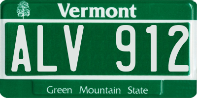 VT license plate ALV912