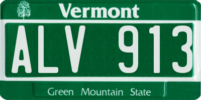 VT license plate ALV913