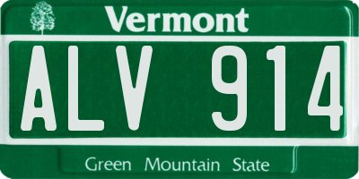 VT license plate ALV914