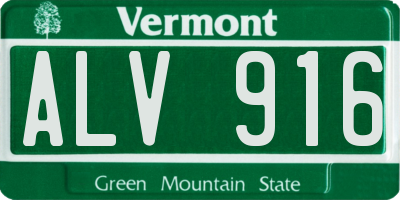 VT license plate ALV916