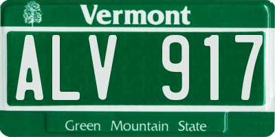 VT license plate ALV917